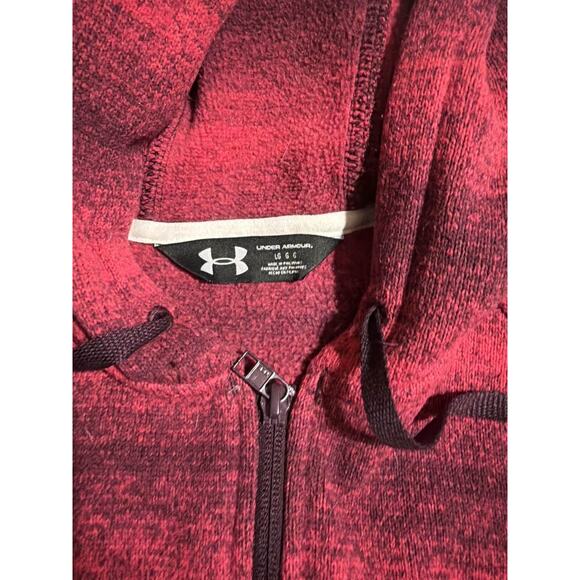 Under Armour Storm Fleece Full Zip Hoodie Jacket Womens L Pink Striped - Picture 3 of 7